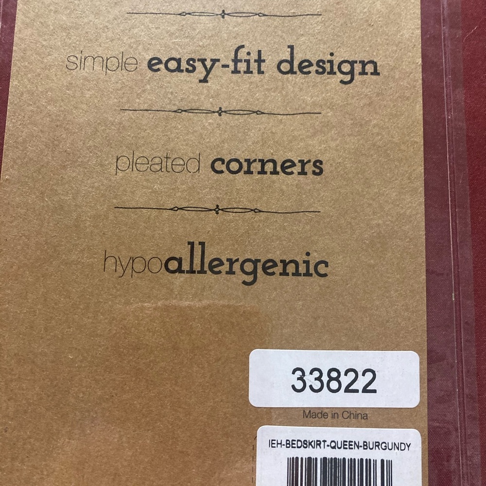 Queen size bed skirt brand new burgundy color
